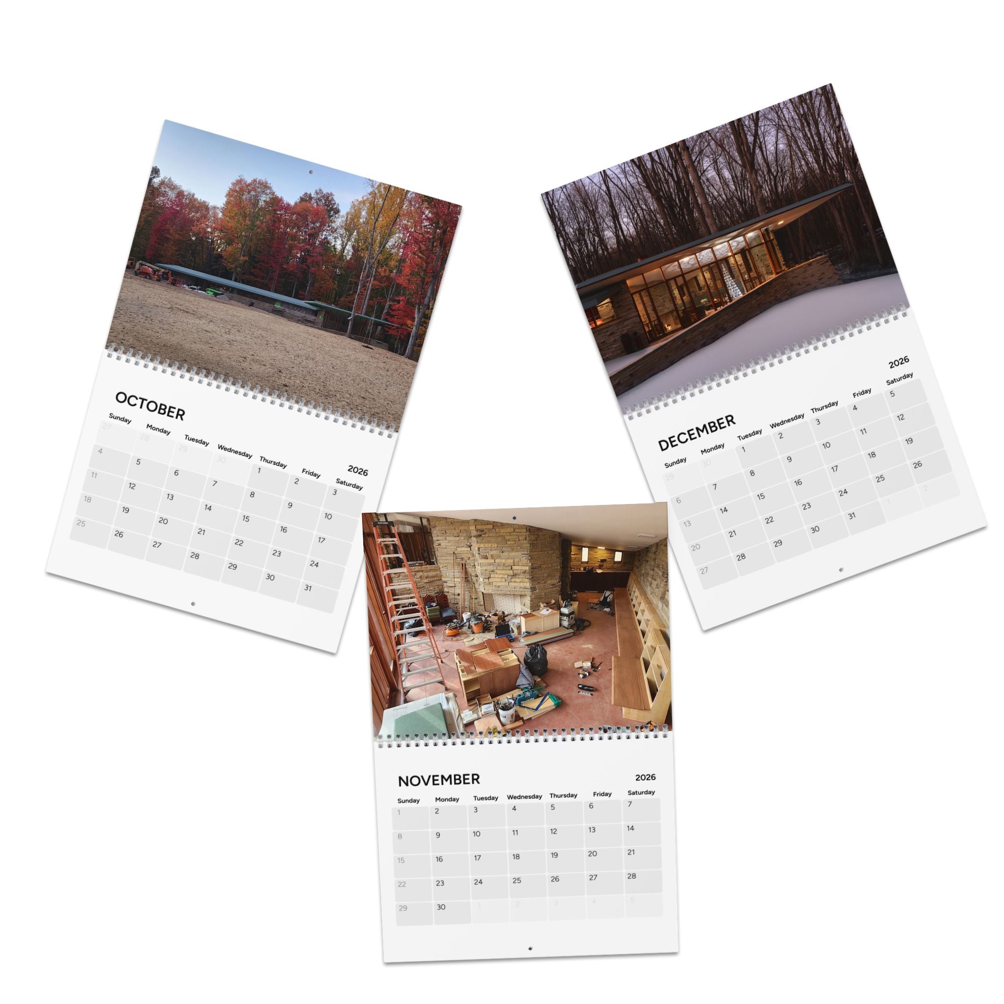 2026 Wall Calendar with Construction Images