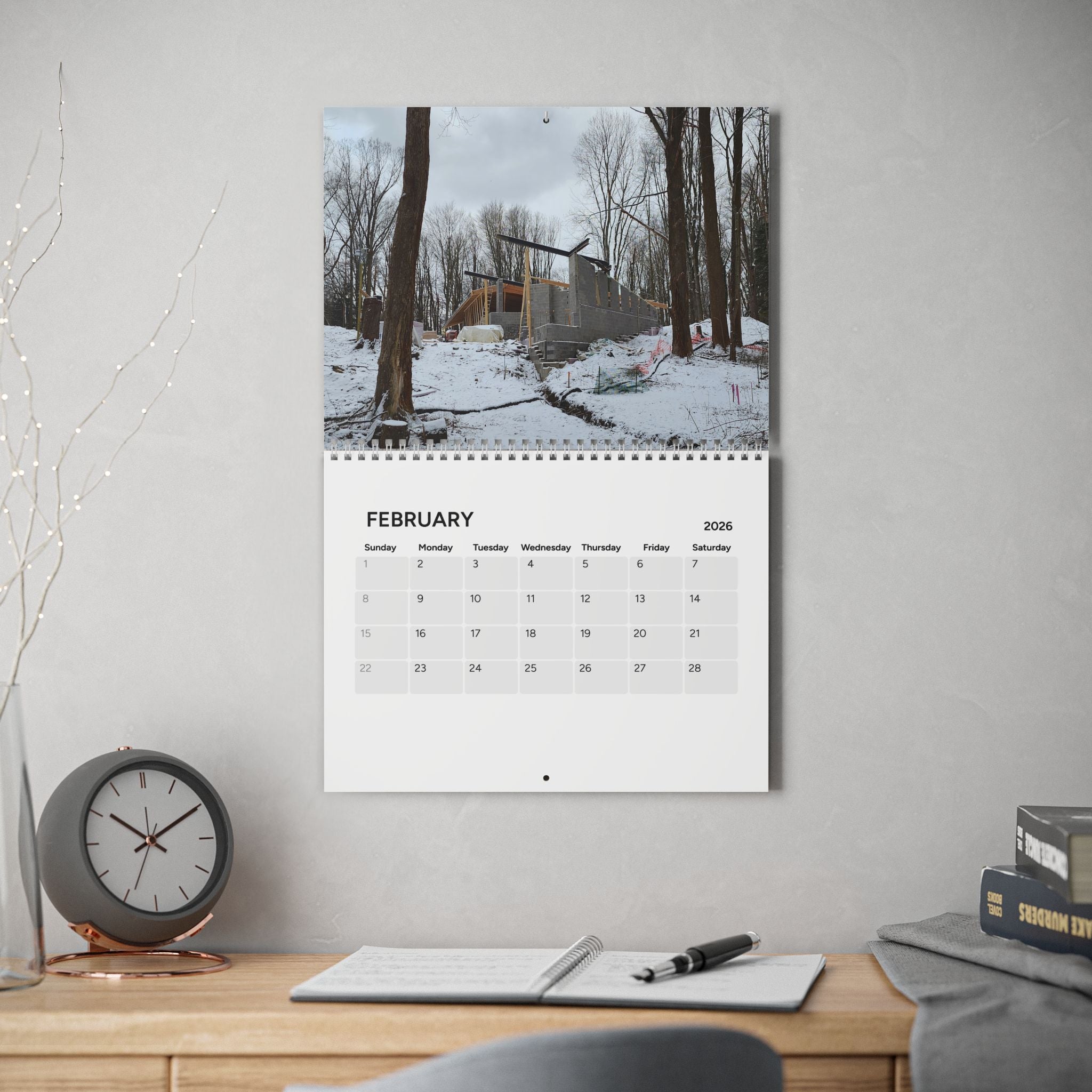 2026 Wall Calendar with Construction Images