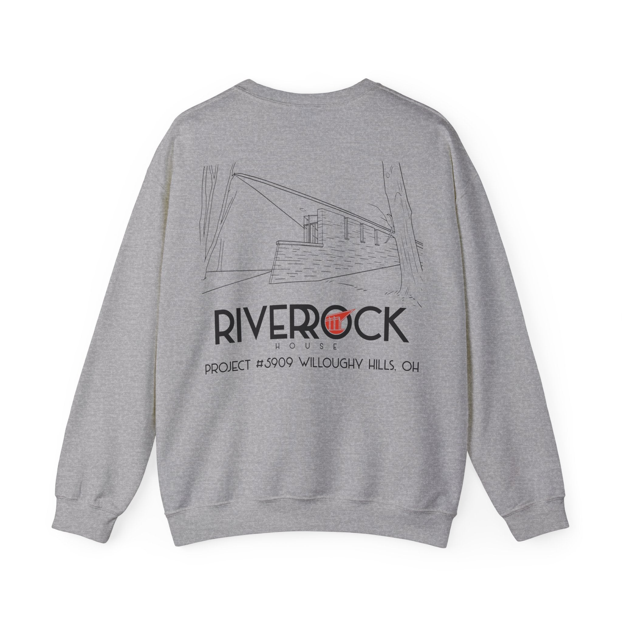 RiverRock Project Crewneck Sweatshirt — Architectural Sketch Logo