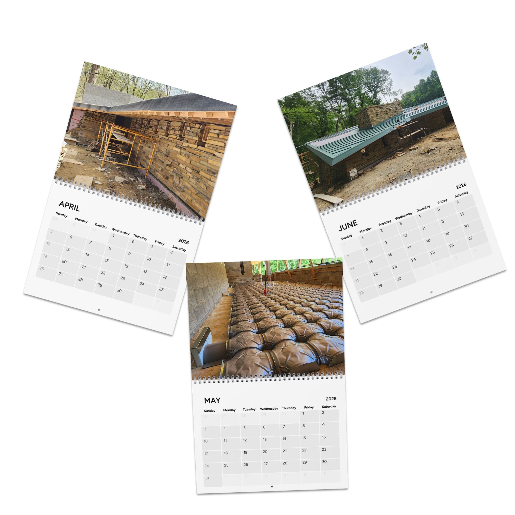 2026 Wall Calendar with Construction Images
