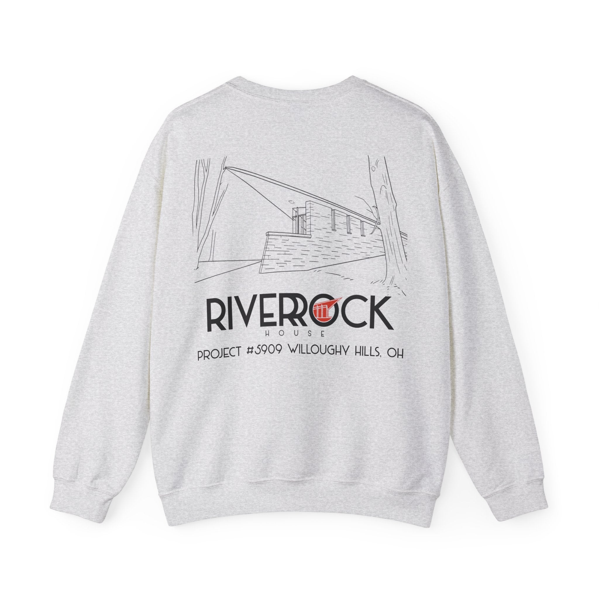 RiverRock Project Crewneck Sweatshirt — Architectural Sketch Logo