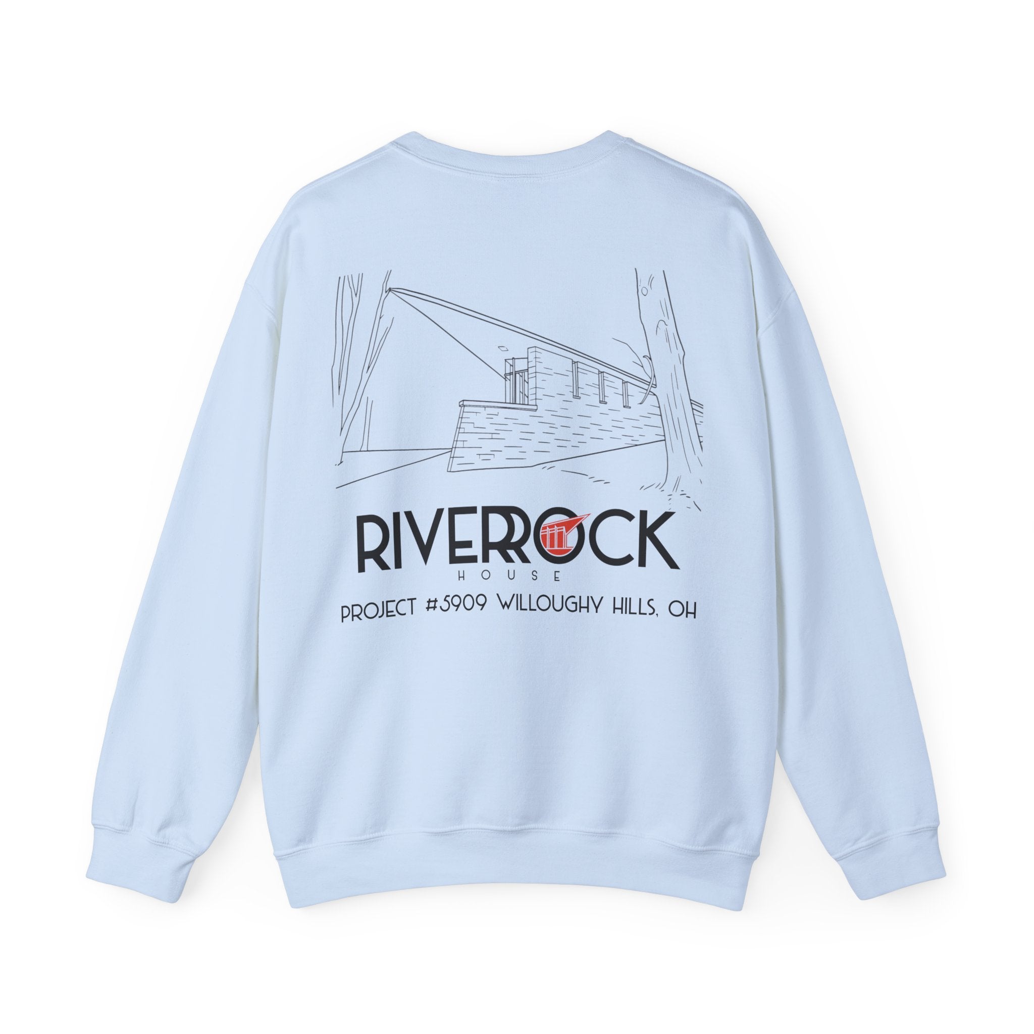 RiverRock Project Crewneck Sweatshirt — Architectural Sketch Logo